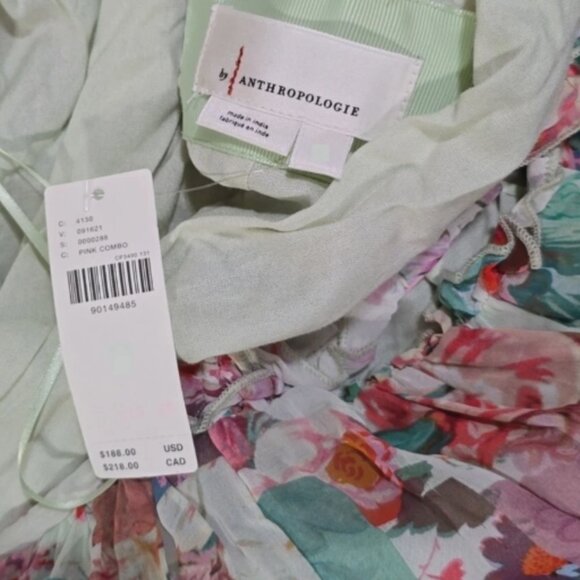 Brand New By Anthropologie Chiffon Smock Midi Dress - Picture 14 of 14